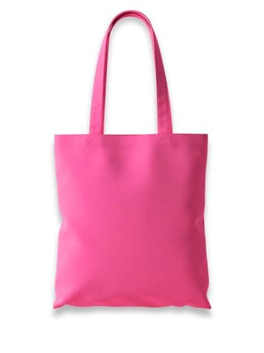 Image of Wonky Line Premium Cotton Tote Bag, Eco-Friendly Shopping Bag, 100% Cotton Canvas, Reusable Grocery Cloth Bag, Extra Strong Long Handle Double Stitched Ideal for Printing (Pink)