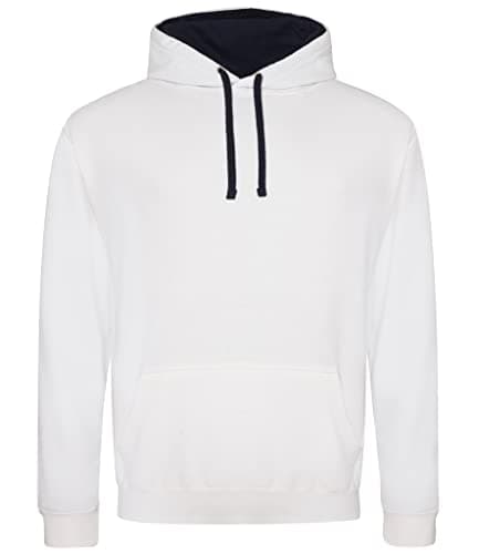 Image of AWDis Men's Varsity Hoodie, Multicoloured (Arctic White/French Navy), Small