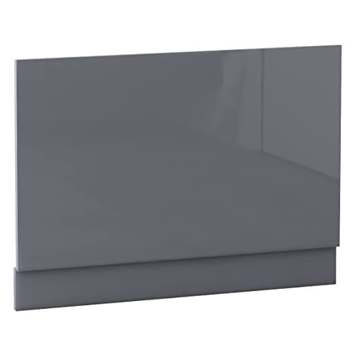 Image of Aquariss Bathroom 800mm End Bath Panel Gloss Grey Moisture Resistant Wooden Adjustable Height