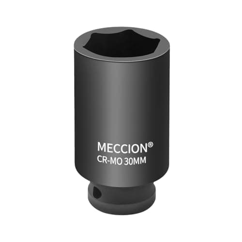 Image of Meccion 1/2 Inch Drive Impact Socket 30mm Heavy Duty Cr-Mo 6 Point Deep Socket, 78mm Length