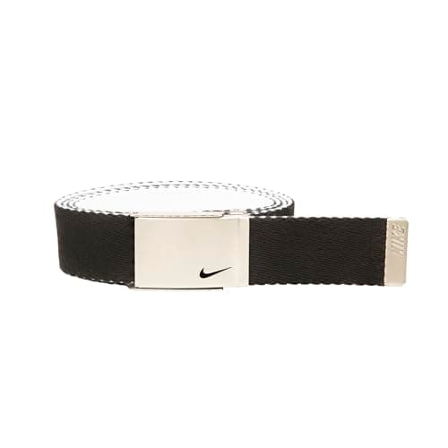 Image of NIKE Women's Reversible Single Web Belt, Black/White, One Size