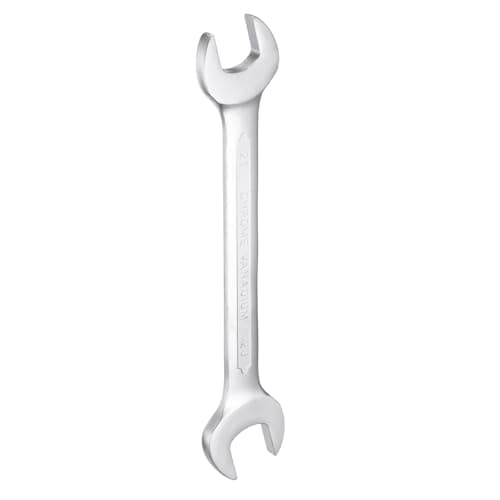 Image of sourcing map Double Open End Wrench 21mm x 23mm Metric 15 Degree Offset Angle Small Flat Head Wrench Nickel Plating Open Ended Spanner for Automotive Repair Furniture Assembly, Silver