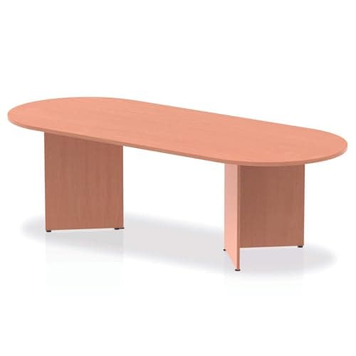 Image of OPO Impulse Freestanding 1800/2400mm Rectangular Boardroom Table Distinctive Arrowhead Legs | Sturdy Build Weather & Heat Resistant Melamine Finish Table Beech 2400