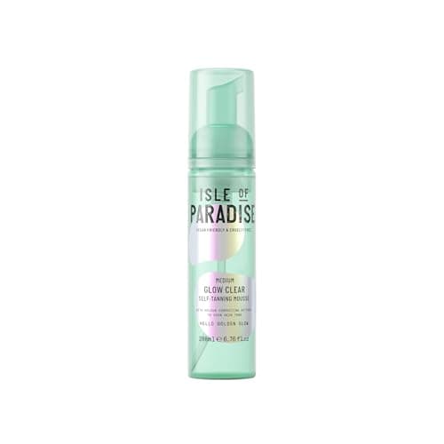 Image of Isle of Paradise Self Tan Mousse, Medium (200 ml) Glow Clear Self Tanning Foam, Natural Ingredients & Vegan (packaging may vary)