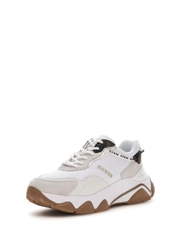 Image of GUESS FL7MICFAL12 Women's Micola Mixed Leather Running S Trainers (White, UK 6)