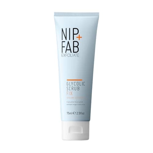 Image of NIP + FAB Glycolic Fix Scrub – 3% Glycolic Acid (AHA) and 1% Salicylic Acid (BHA) Exfoliating Face Scrub for Brightening, Resurfacing and Deep Pore Cleansing, 75ml
