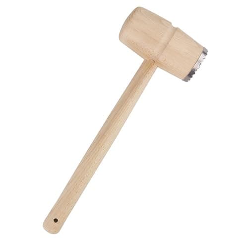 Image of Tala FSC Meat Mallet with Metal and Beechwood End, Beige, 5.2 x 9.5 x 29 cm