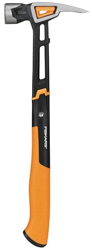 Image of Fiskars carpenter's hammer IsoCore XXL for hammering in nails, length: 41 cm, weight: 1.02 kg, black/orange, 1020216