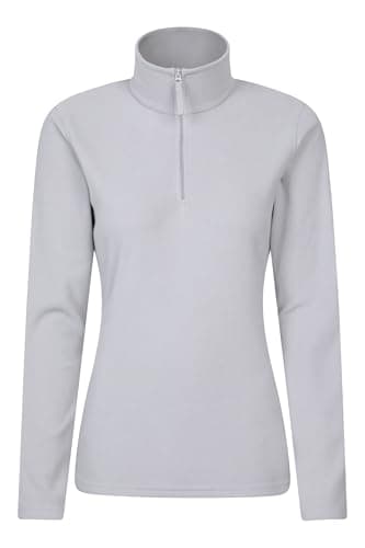 Image of Mountain Warehouse Camber Half Zip Women's Fleece - Lightweight, Warm & Cosy Half Zip Sweatshirt - Best for Spring Summer, Camping, Outdoors, Travelling & Hiking Charcoal (Plain) L