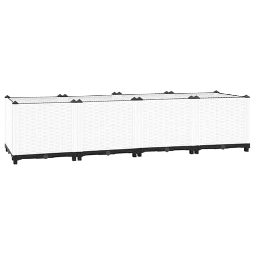 Image of vidaXL Raised Garden Bed - Versatile Flower Planter, Ample Space, Polypropylene Material, Stylish Rattan Design, Grey
