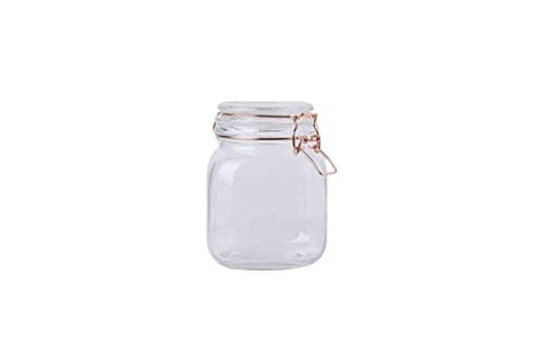 Image of 900ml Glass Copper Clip Top Storage Jar Preserve Jam