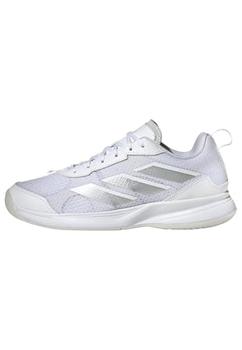 Image of adidas Women's Avaflash Low Tennis Shoes, Cloud White/Cloud White/Silver met, 6 UK