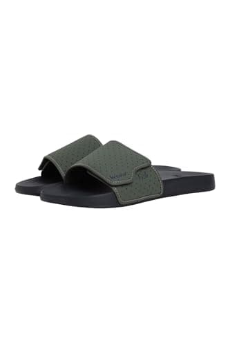 Image of Weird Fish Oliver Pool Sliders Army Green Size 10