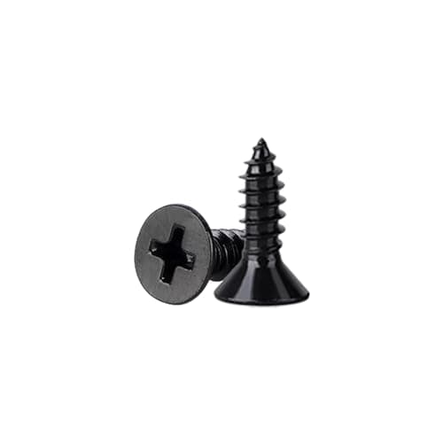 Image of M3 x 12mm Wood Screws, Flat Head Screws for Wood, Carbon Steel Black Small Screw for Furniture,Woodworking, DIY Model Fixing (100pcs)