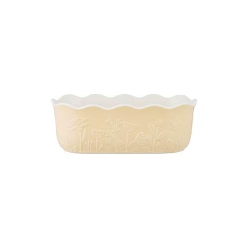 Image of Mason Cash in The Meadow Yellow Loaf Pan 22.5 x 12 x 8cm | 1.1 Litre Floral Embossed Stoneware Bread & Cake Oven-to-Table Dish