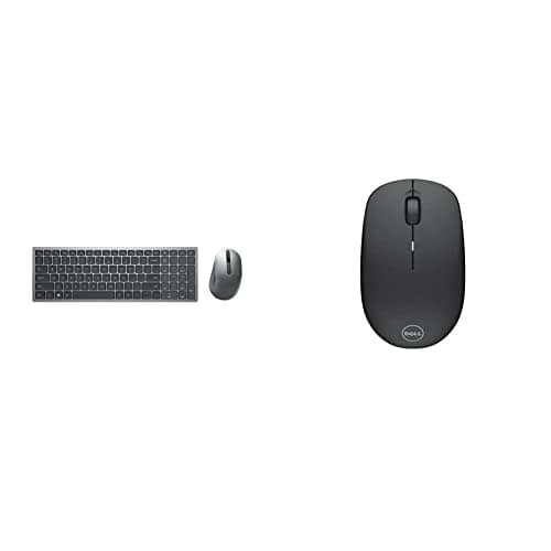 Image of Dell Multi-Device Wireless Keyboard and Mouse Combo KM7120W - Tastatur-und-Maus-Set - UK QWERTY - T & Wireless Mouse WM126 Black p/n 570-AAMH