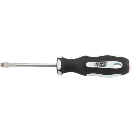 Image of Draper 34976 Expert Plain Slot Soft Grip Parallel Tip Screwdriver, 5.5mm x 75mm , Blue