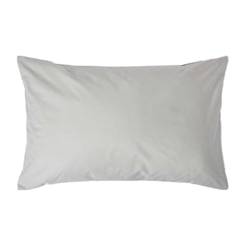 Image of HOMESCAPES Silver Grey Pure Egyptian Cotton Pillowcase Standard Size 200 TC 400 Thread Count Percale Equivalent Housewife Pillow Case