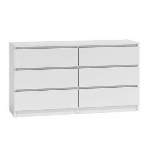 Image of WHATSIZE ENTERPRISE Large Chest of Drawers for Bedroom, 6 Drawer White Dresser with Metal Runners, Bedroom Furniture Storage Cabinet for Clothes, Contemporary Design, Easy Assembly