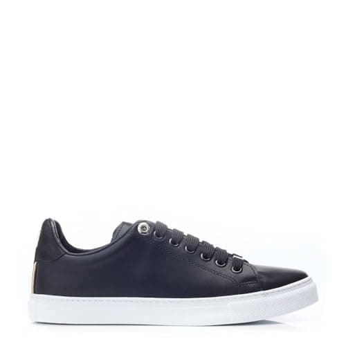 Image of Moda in Pelle Women's Ariia Black Leather Classic Trainers 5
