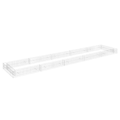 Image of vidaXL Gabion Raised Bed in Galvanised Steel - Rust-Resistant and Weatherproof - Large & Sturdy Plant Bed Border - Ideal for Gardens and Patios - Easy Assembly - 500x100x20 cm - Silver