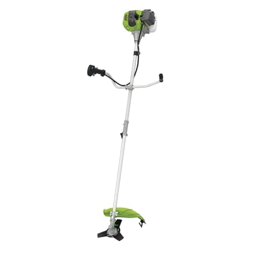 Image of Draper 42.7cc Petrol Brush Cutter & Grass Trimmer, Heavy Duty 2-Stroke Strimmer with 3-Tooth Blade & 44cm Line Head, Easy Start, U-Handle, Double Harness & Split Shaft