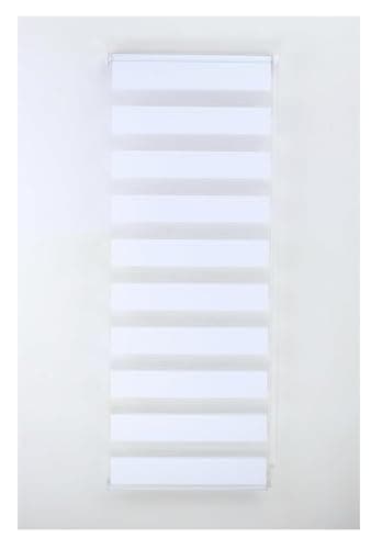 Image of 94cm x 165cm - White Curtians - Zebra/Vision Blinds - Double layer Fabric Roller shades - Day and Night Blind for Windows and Doors