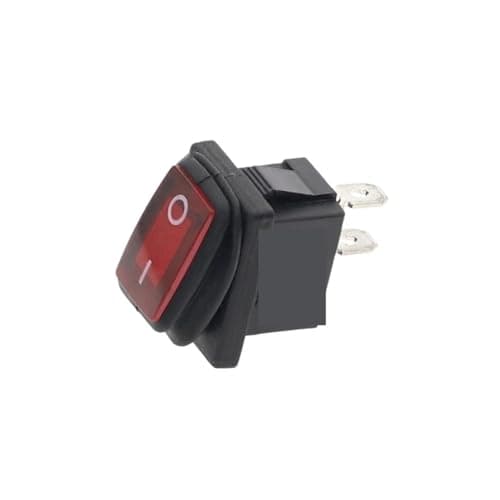 Image of 1PCS KCD1 Waterproof switch 2PIN red not lights button rocker power switch oil-proof and dust-proof ON/OFF AC 250V/6A 125V/10A(2D2P-Red)