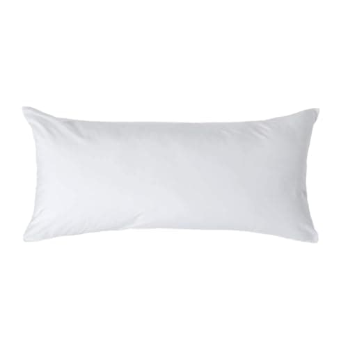 Image of HOMESCAPES White Pure Egyptian Cotton Euro Size Pillowcase 40 x 80 cm 200 TC 400 Thread Count Percale Equivalent Pillow Case with Zip