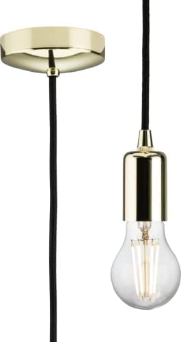 Image of Knightsbridge 1.8m E27 Contemporary Pendant Set - Polished Brass