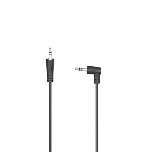 Image of Hama Jack Cable 3,5mm Plug - Jack 3,5mm Plug (Angled 1,5m, Mini Jack 3,5 mm, Wire) Black