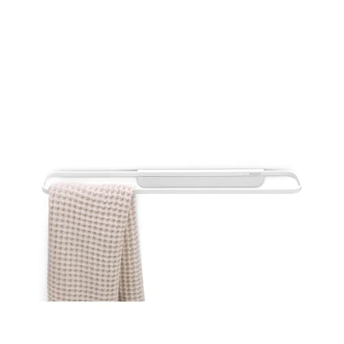 Image of Brabantia - Mindset Towel Rail - Fits Regular or Folded Big Towels - Holds Up to 2 kg - Corrosion Resistant - Bathroom Storage Accessory - Fixing Materials Included - Fresh White - 56 x 8.5 cm