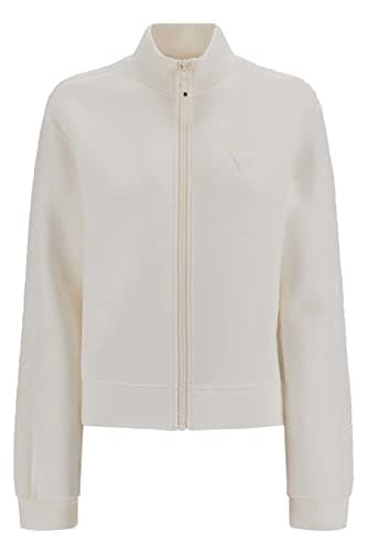 Image of Guess Sweat/Sweat Jeans V2YQ17 K7UW2 Women's Zip Sweatshirt, White, S