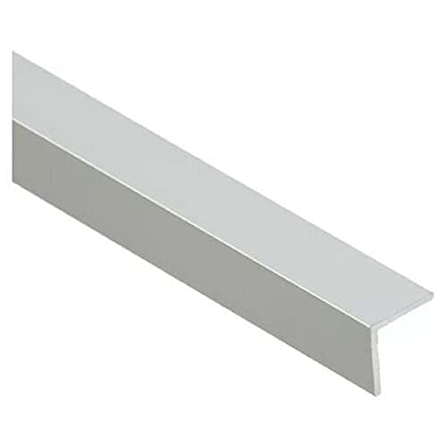 Image of Aluminum Anodised Angle Equal-Sided Trim, Angle Bar, Corner Strip Protector, Straight Edge, Multiple Sizes 1 Metre GOLD and SILVER TMW Profiles (Silver, 30x30 (1.18in x 1.18in))