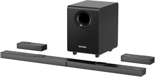 Image of ULTIMEA 7.1.4ch Sound Bar for TV, with Dolby Atmos, 740W Soundbar Surround Sound System, with Adjustable 8" Wireless Subwoofer and 2 Rear Speakers, Home Theatre Sound Bars for Smart TV, Nova S90