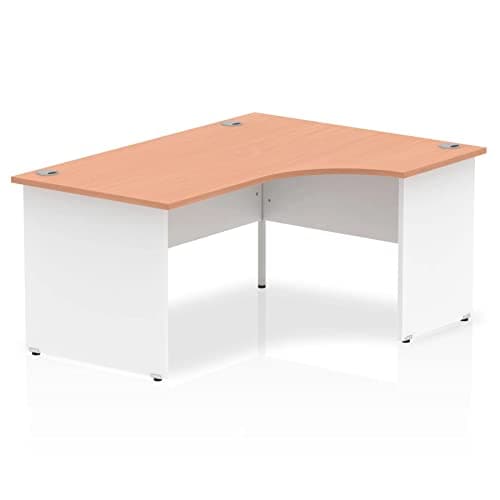 Image of DYNAMIC Impulse Right Crescent Desk Panel End Leg Beech White 1600