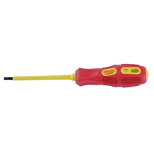 Image of Draper Expert 69213 4 mm x 100 mm Fully Insulated Slotted Screwdriver , Blue