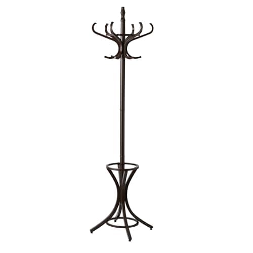 Image of Headbourne Solid Wood Traditional Floor Standing Hat Coat Umbrella Stand - Walnut Varnish