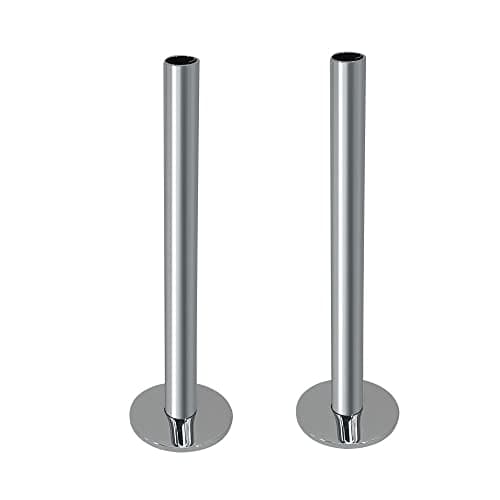 Image of Warmehaus Warmehaus 15mm 2 x Chrome Radiator Pipes and Pipe Collars Sleeves