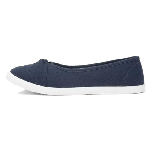 Image of Lilley Pearl Womens Navy Slip On Canvas Shoe - Size 6 UK - Blue