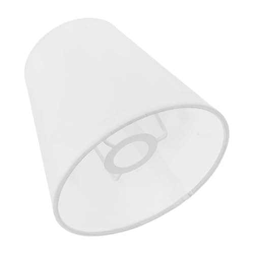 Image of SEWACC Small White Fabric Lampshade E14 Modern Cloth Lamp Shade for Table and Bedside Lamps Replacement Light Cover for Home Bedroom Lighting
