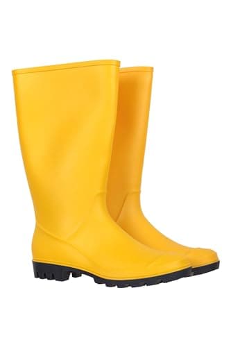 Image of Mountain Warehouse Splash Womens Wellies - Waterproof Ladies Wellington Boots, Textile Lined, Sturdy Grip - Ideal for Spring Summer, Festivals, Garden, Walking Mustard Adult Shoe Size 6