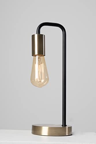 Image of Caitlin Industrial Filament Bulb Table Desk Lamp (Antique Brass)