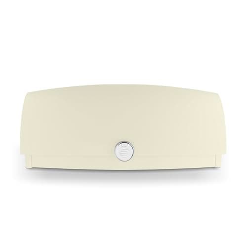 Image of Swan Townhouse Bread Bin with Ventilation, Colour Coated Iron and Roll Top Lid, 14 Litre, Cream