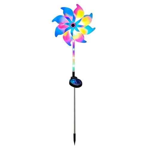 Image of Garden Spinner Solar Light - Waterproof Art Decor Pinwheel | Garden Stake Spinner | for Backyard Lawn Patio Park Farmhouse Courtyard Camping
