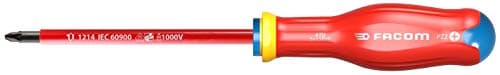 Image of Facom ATD3X150VE PROTWIST® Insulated Stainless Steel Screwdrivers 1000 Volts for Pozidriv® Phillips Screws – Round Blade Sheathed