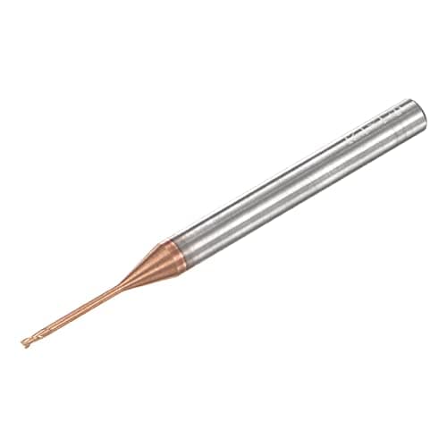 Image of sourcing map Square Nose End Mill, 1mm Solid Carbide AlTiSin Coated Long Reach CNC Router Bits 2 Flutes Milling Cutter with Extended Neck, 12mm Cutting Length 4mm Shank