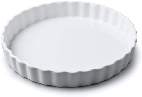 Image of WM Bartleet & Sons - Traditional Porcelain Round Flan Dish, (27cm) – Premium Quiche and Tart Baking Dish - Made from 100% Porcelain – Classic Smooth Glazed Finish