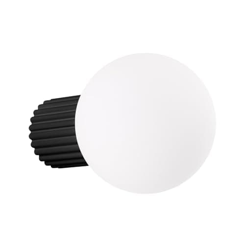 Image of SOLLUX lighting Wall Lights LED - Indoor Wall Lamp - Bedroom Living Room Hall - Decorative - Aluminium and Glass - 1-Light - LED Bulb - Black Halo