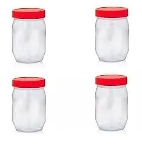 Image of Sunpet J0300 300ml Small Plastic Food Storage Canisters, Red, Pack of 4 x 300 ml